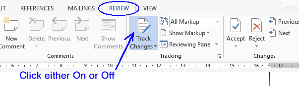 Track Changes Tool